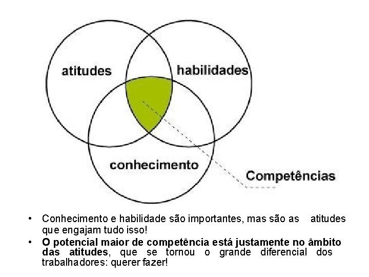  • Conhecimento e habilidade são importantes, mas são as atitudes que engajam tudo