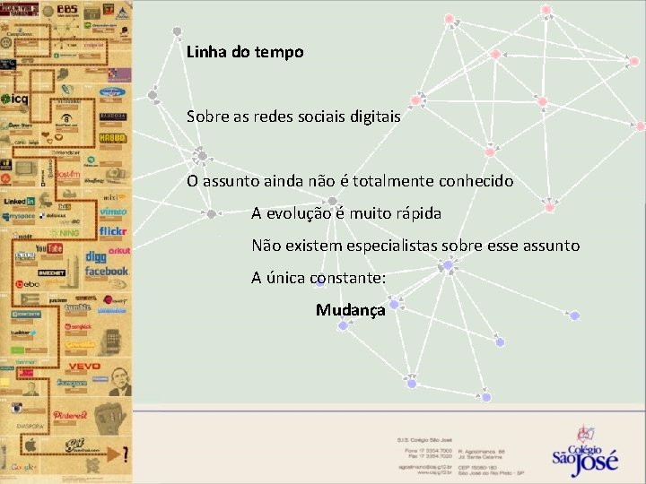 Linha do tempo Sobre as redes sociais digitais O assunto ainda não é totalmente