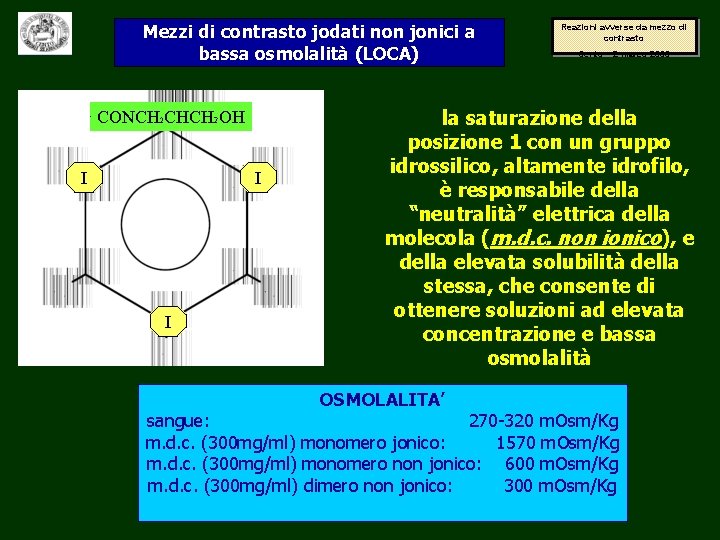 Mezzi di contrasto jodati non jonici a bassa osmolalità (LOCA) CONCH 2 CHCH 2