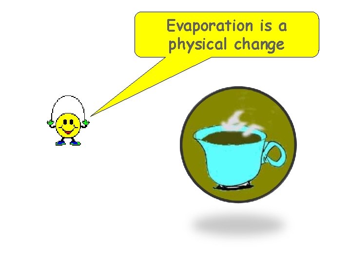 Evaporation is a physical change Evaporation is a physical change