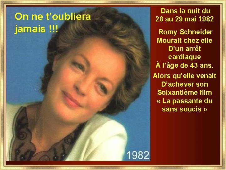 On ne t’oubliera jamais !!! Dans la nuit du 28 au 29 mai 1982