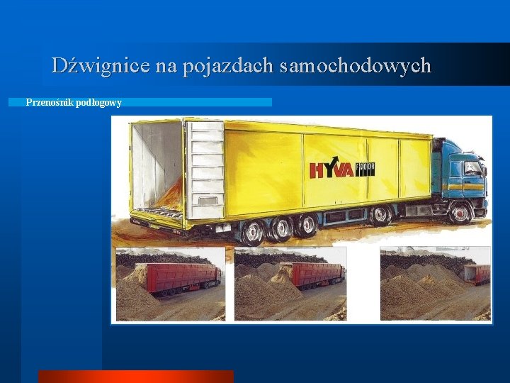 Dźwignice na pojazdach samochodowych Przenośnik podłogowy 