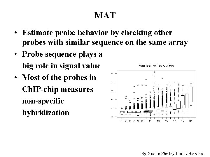 MAT • Estimate probe behavior by checking other probes with similar sequence on the