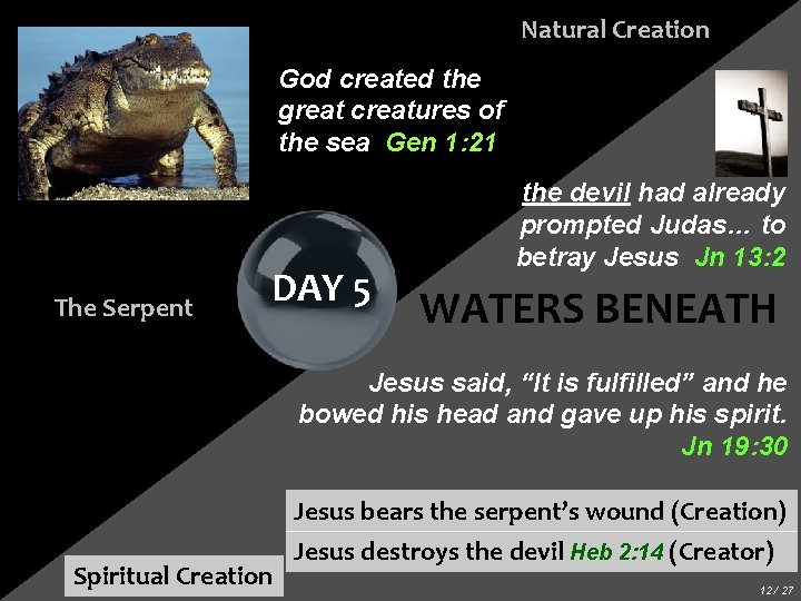 Natural Creation God created the great creatures of the sea Gen 1: 21 The