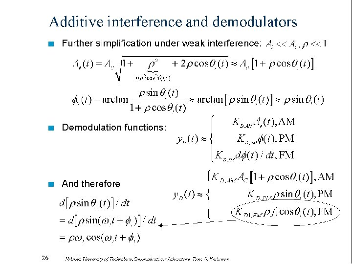 32 Helsinki University of Technology, Communications Laboratory, Timo O. Korhonen 