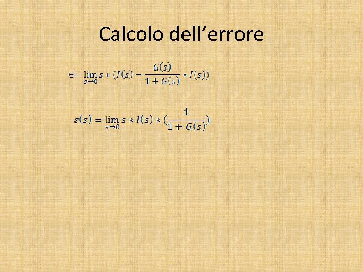 Calcolo dell’errore 