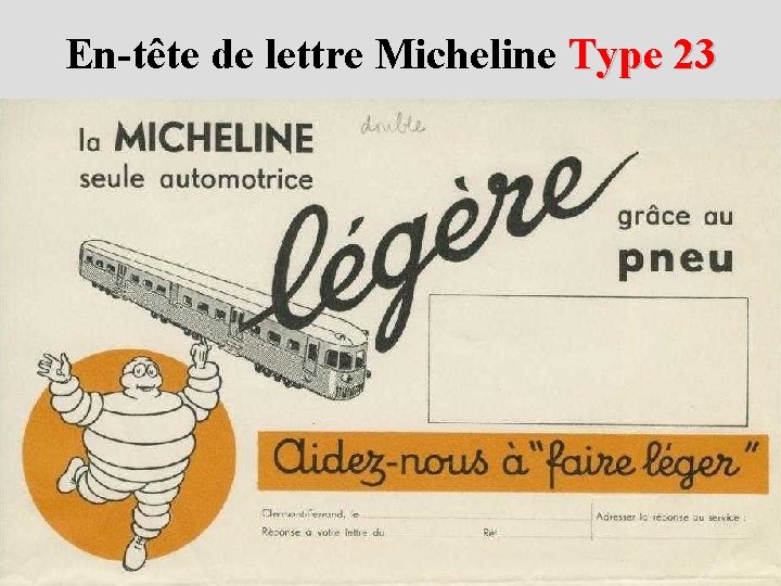 En-tête de lettre Micheline Type 23 