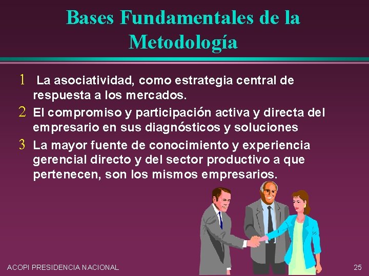 Bases Fundamentales de la Metodología 1 La asociatividad, como estrategia central de 2 3