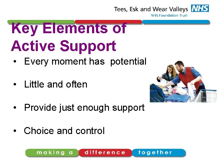 Key Elements of Active Support • Every moment has potential • Little and often