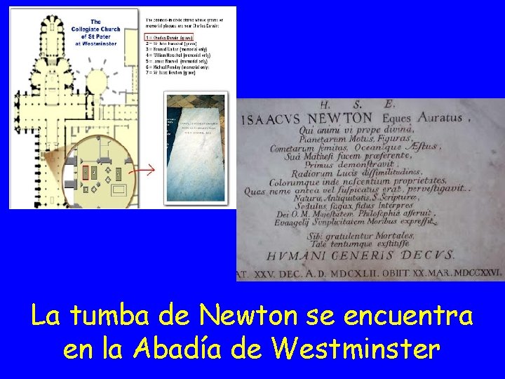 La tumba de Newton se encuentra en la Abadía de Westminster 