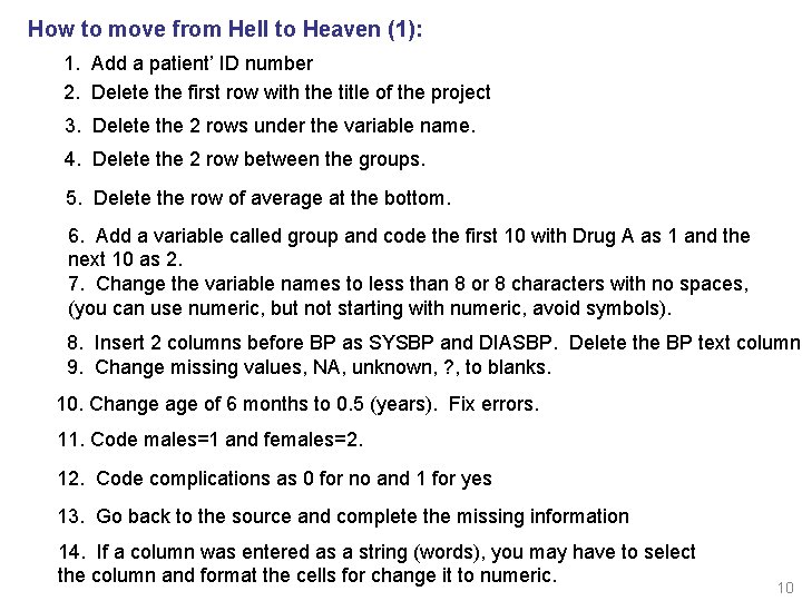 How to move from Hell to Heaven (1): 1. Add a patient’ ID number