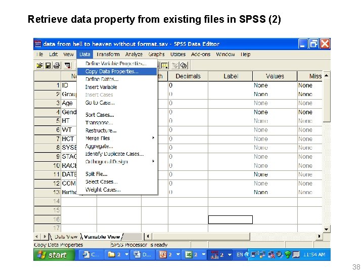 Retrieve data property from existing files in SPSS (2) 38 