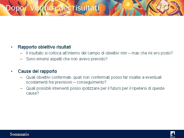 Dopo: Verifica dei risultati • Rapporto obiettivo risultati – Il risultato si colloca all’interno