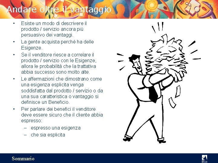 Andare oltre il vantaggio • • • Esiste un modo di descrivere il prodotto