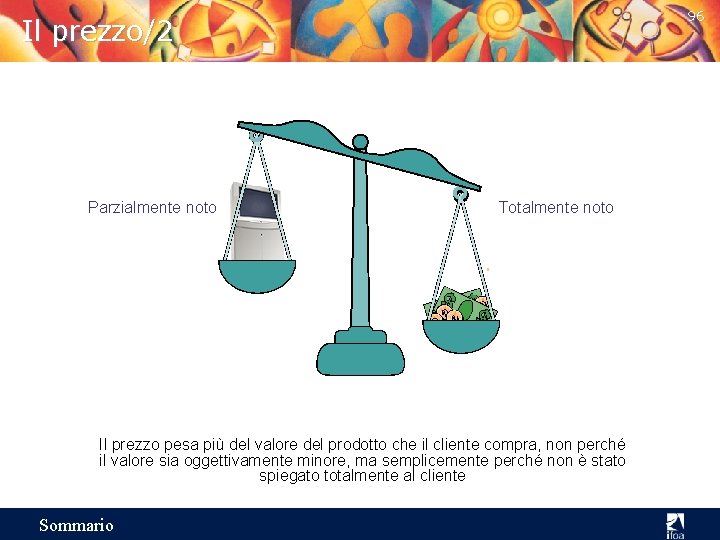 96 Il prezzo/2 Parzialmente noto Totalmente noto Il prezzo pesa più del valore del