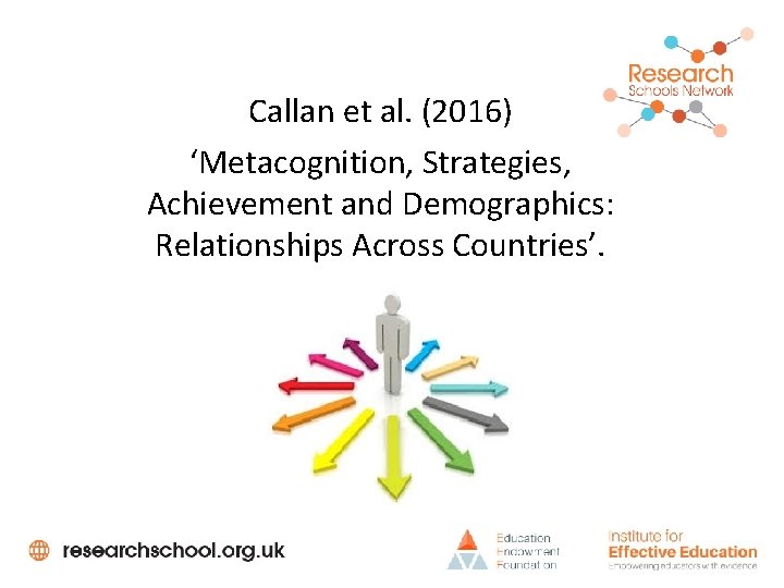 Callan et al. (2016) ‘Metacognition, Strategies, Achievement and Demographics: Relationships Across Countries’. 