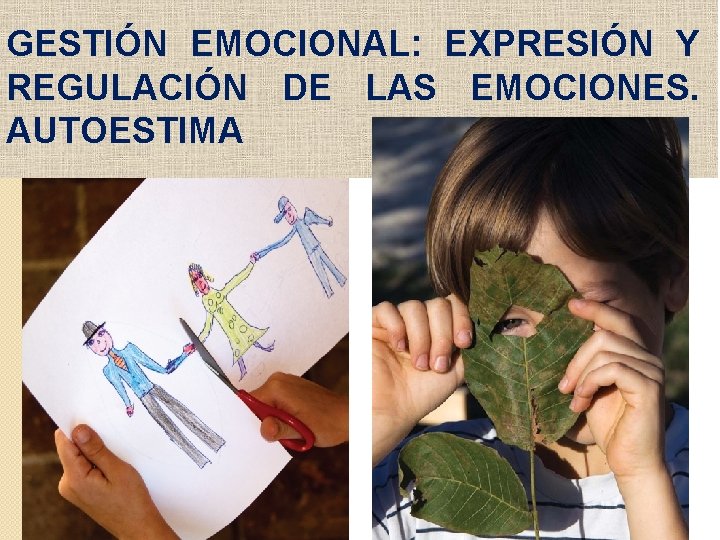 GESTIÓN EMOCIONAL: EXPRESIÓN Y REGULACIÓN DE LAS EMOCIONES. AUTOESTIMA 