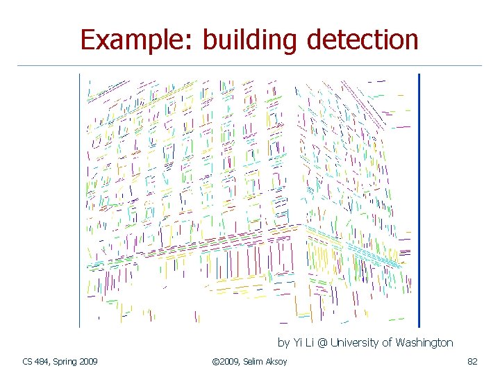Example: building detection by Yi Li @ University of Washington CS 484, Spring 2009