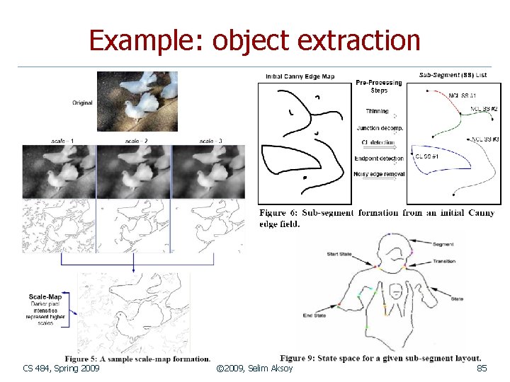 Example: object extraction CS 484, Spring 2009 © 2009, Selim Aksoy 85 