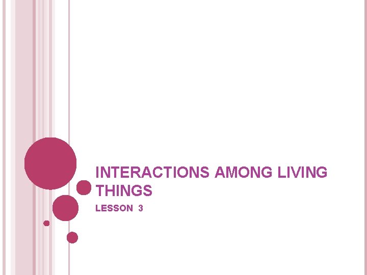 INTERACTIONS AMONG LIVING THINGS LESSON 3 INTERACTIONS AMONG LIVING THINGS LESSON 3