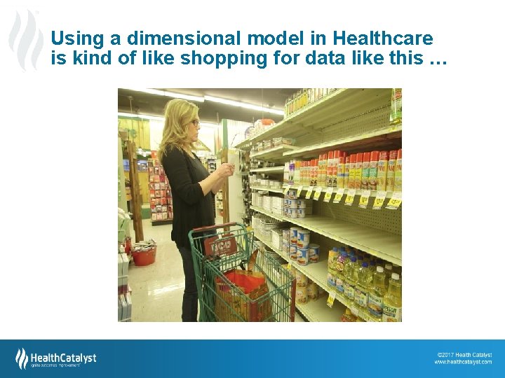 Using a dimensional model in Healthcare is kind of like shopping for data like