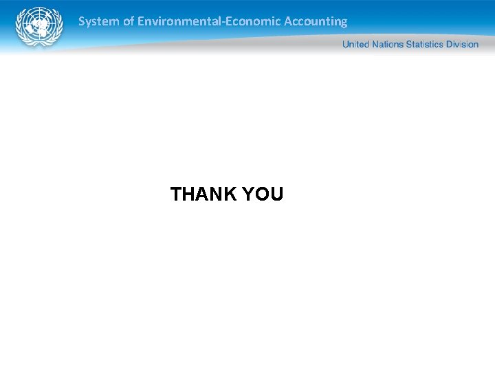 System of Environmental-Economic Accounting THANK YOU 