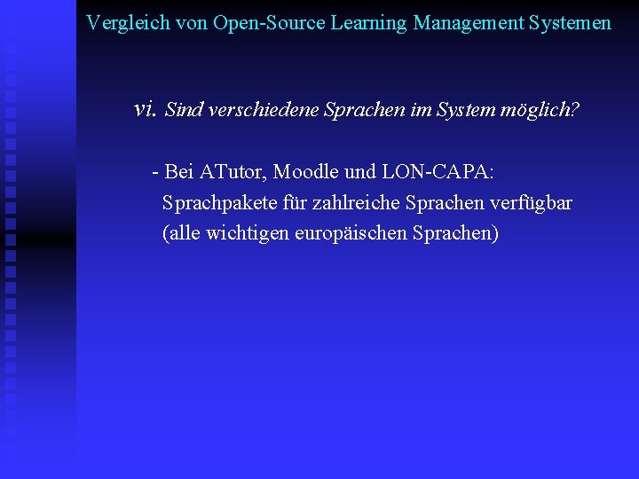 Vergleich von Open-Source Learning Management Systemen vi. Sind verschiedene Sprachen im System möglich? -