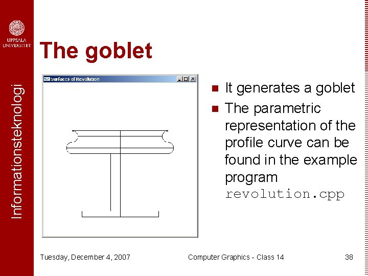 The goblet Informationsteknologi n n Tuesday, December 4, 2007 It generates a goblet The