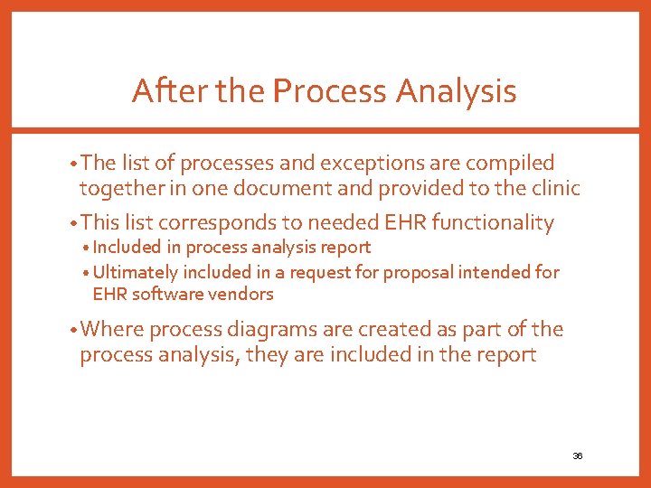 After the Process Analysis • The list of processes and exceptions are compiled together