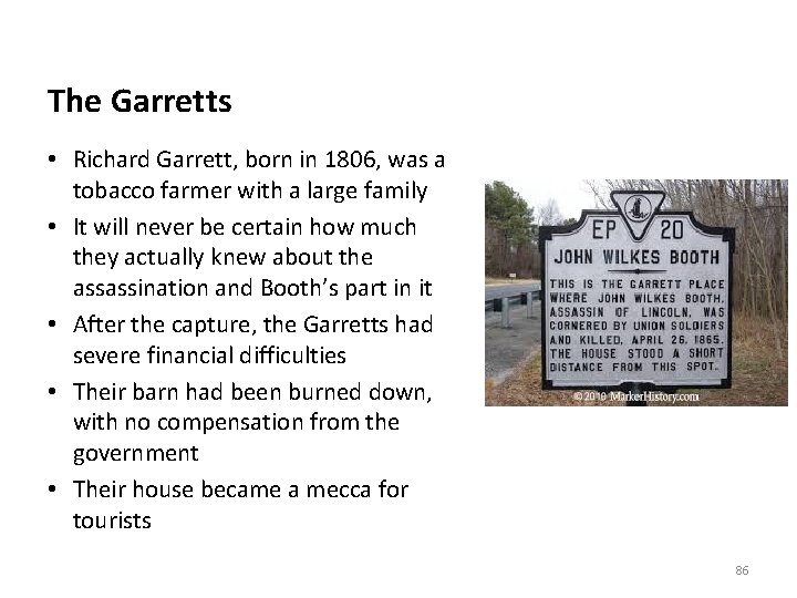 The Garretts • Richard Garrett, born in 1806, was a tobacco farmer with a