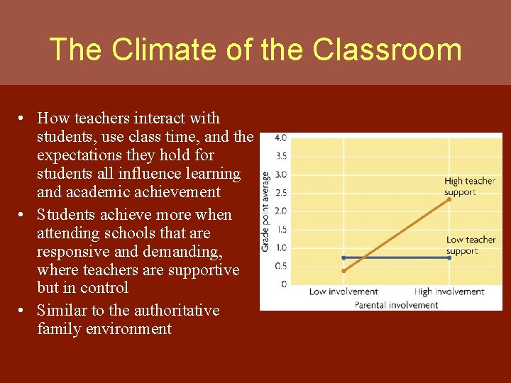 The Climate of the Classroom • How teachers interact with students, use class time,
