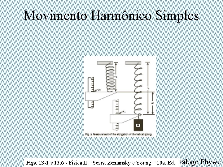 Movimento Harmônico Simples Catálogo Figs. 13 -1 e 13. 6 - Fisica II –