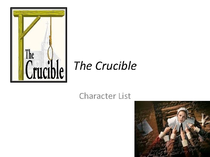 The Crucible Character List 