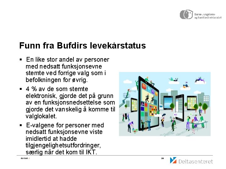 Funn fra Bufdirs levekårstatus § En like stor andel av personer med nedsatt funksjonsevne