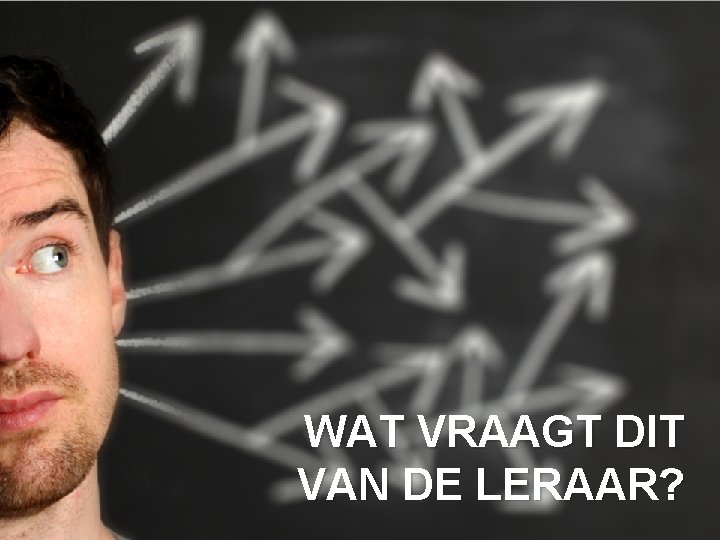 WAT VRAAGT DIT VAN DE LERAAR? 