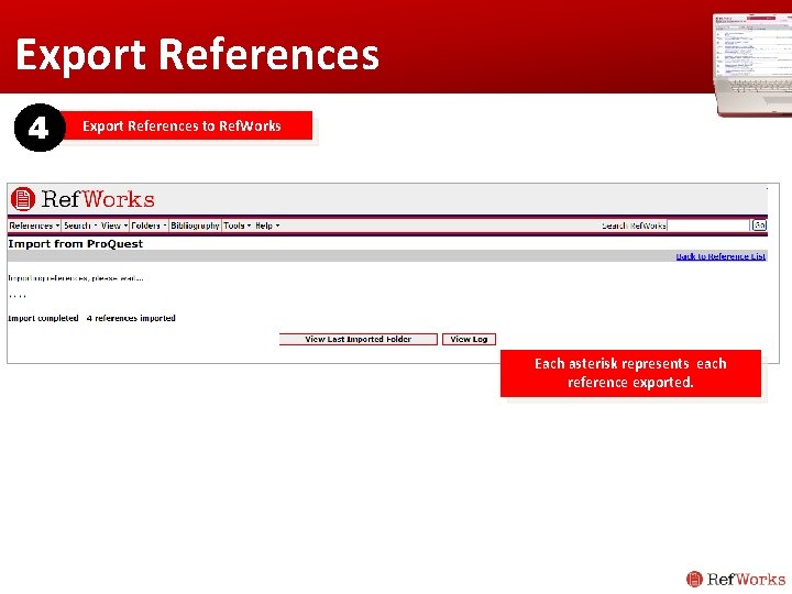 Export References 4 Export References to Ref. Works Each asterisk represents each reference exported. Export References 4 Export References to Ref. Works Each asterisk represents each reference exported.