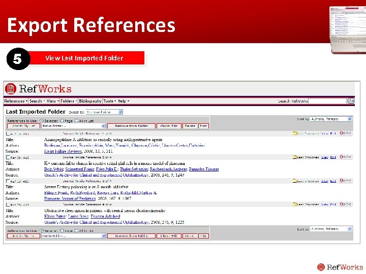 Export References 5 View Last Imported Folder Export References 5 View Last Imported Folder