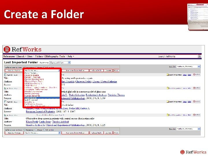 Create a Folder Create a Folder