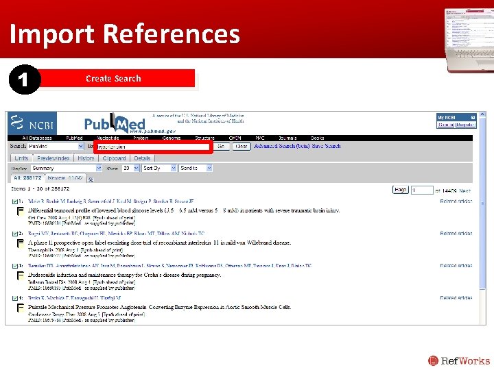 Import References 1 Create Search Import References 1 Create Search