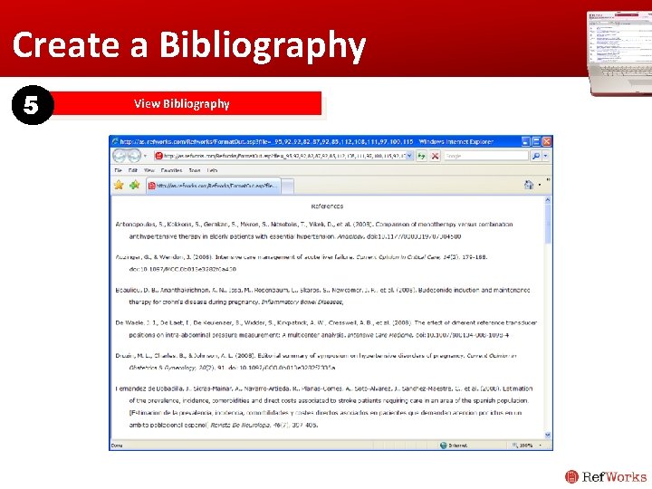 Create a Bibliography 5 View Bibliography Create a Bibliography 5 View Bibliography