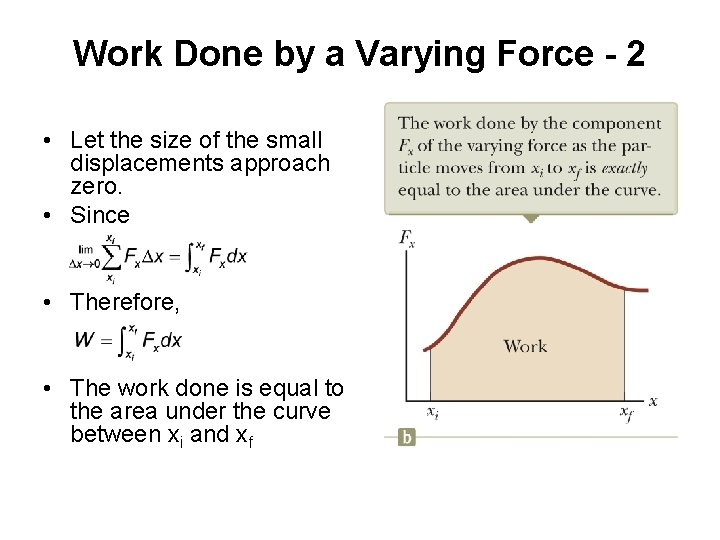 Work Done by a Varying Force - 2 • Let the size of the Work Done by a Varying Force - 2 • Let the size of the