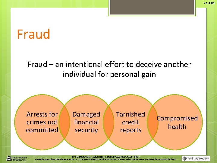 2. 6. 4. G 1 Fraud – an intentional effort to deceive another individual