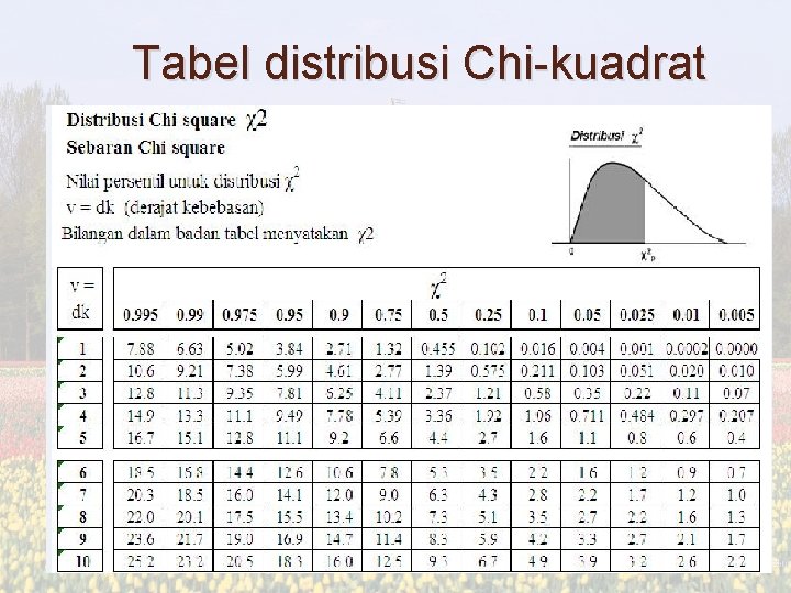 Tabel distribusi Chi-kuadrat 