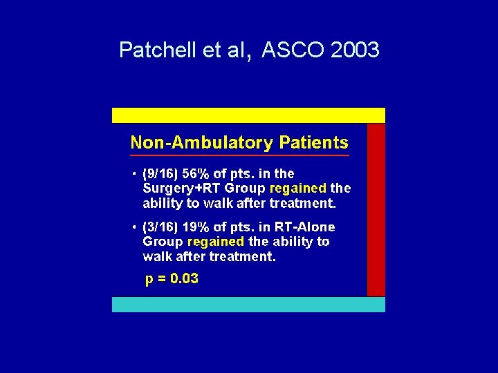 Patchell et al, ASCO 2003 