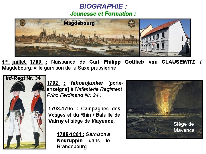 BIOGRAPHIE : Jeunesse et Formation : Magdebourg 1 er juillet 1780 : Naissance de