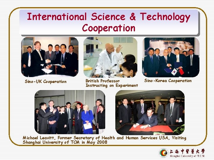 International Science & Technology Cooperation Sino-UK Cooperation British Professor Instructing on Experiment Sino-Korea Cooperation