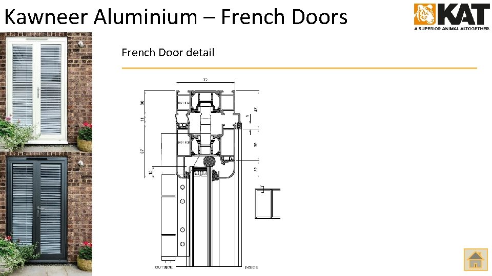 Kawneer Aluminium – French Doors French Door detail 