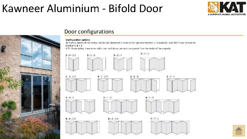 Kawneer Aluminium - Bifold Door configurations 