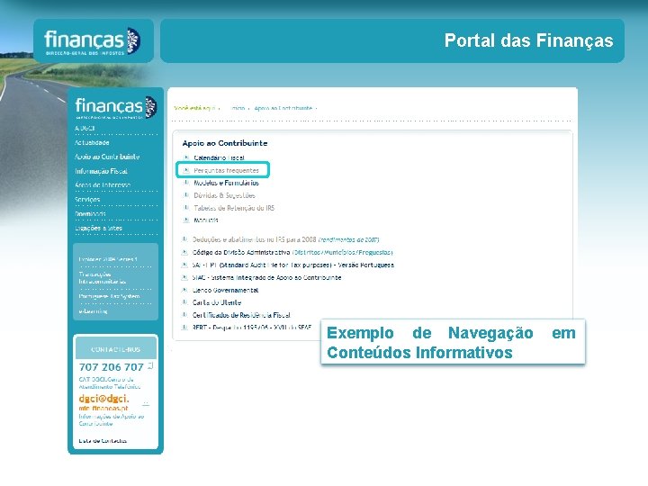 Portal das Finanças Exemplo de Navegação Conteúdos Informativos em Portal das Finanças Exemplo de Navegação Conteúdos Informativos em