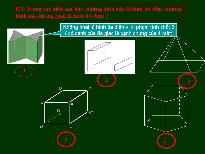 H 3: Trong các hình sau đây, những hình nào là hình đa diện,